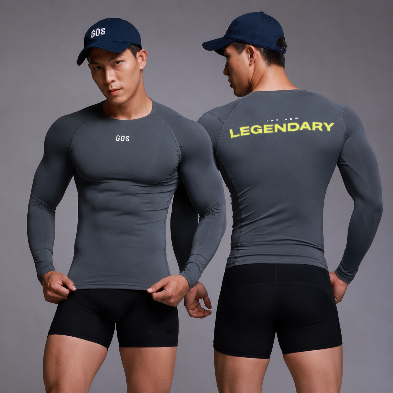 Áo thể thao nam GOS Legendary Long Sleeve S24 - Thun Giấy Siêu Co Giãn | Tôn Cơ Bắp