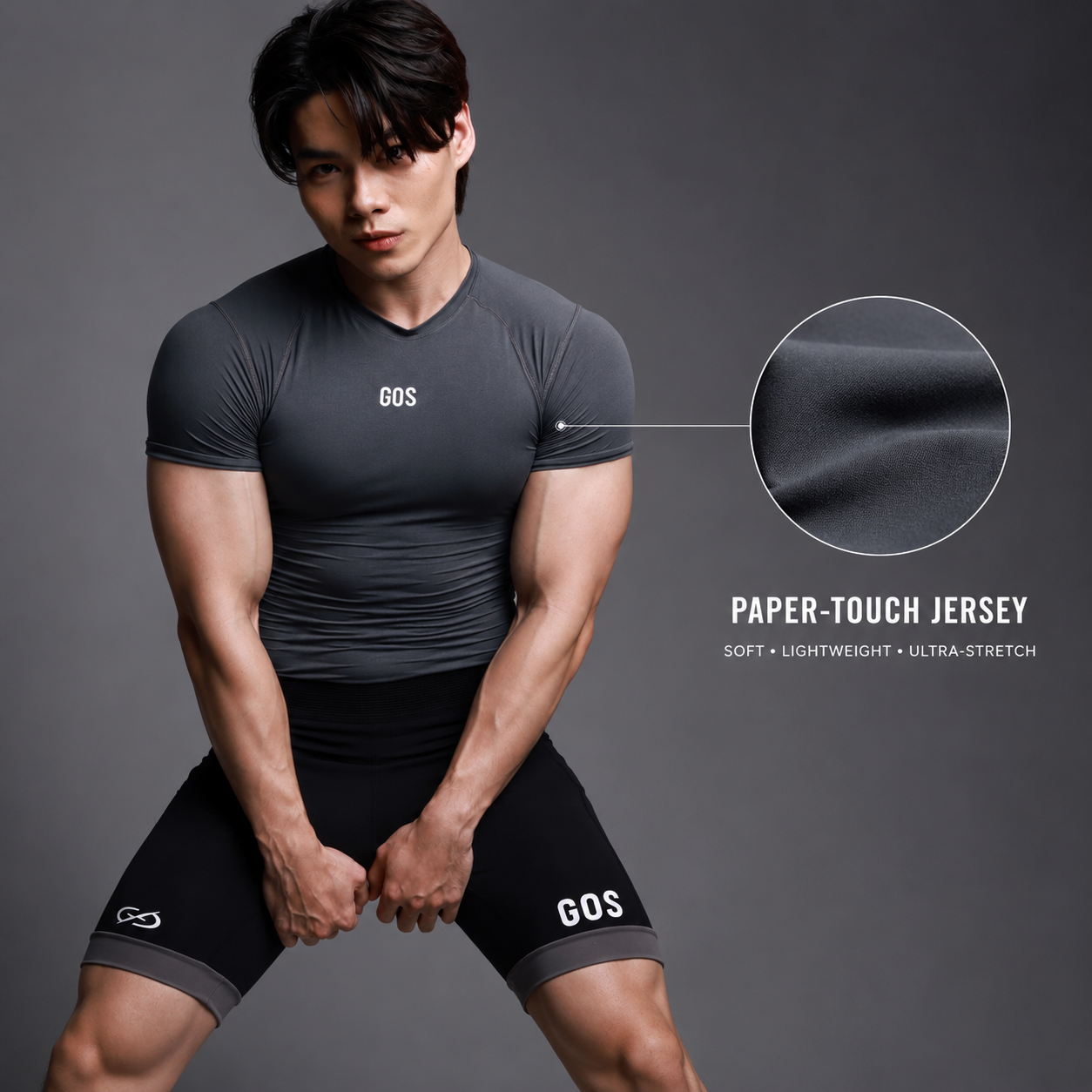 Áo thể thao nam GOS LEGENDARY Tee S24 – Thun Giấy Siêu Co Giãn | Tôn Cơ Bắp