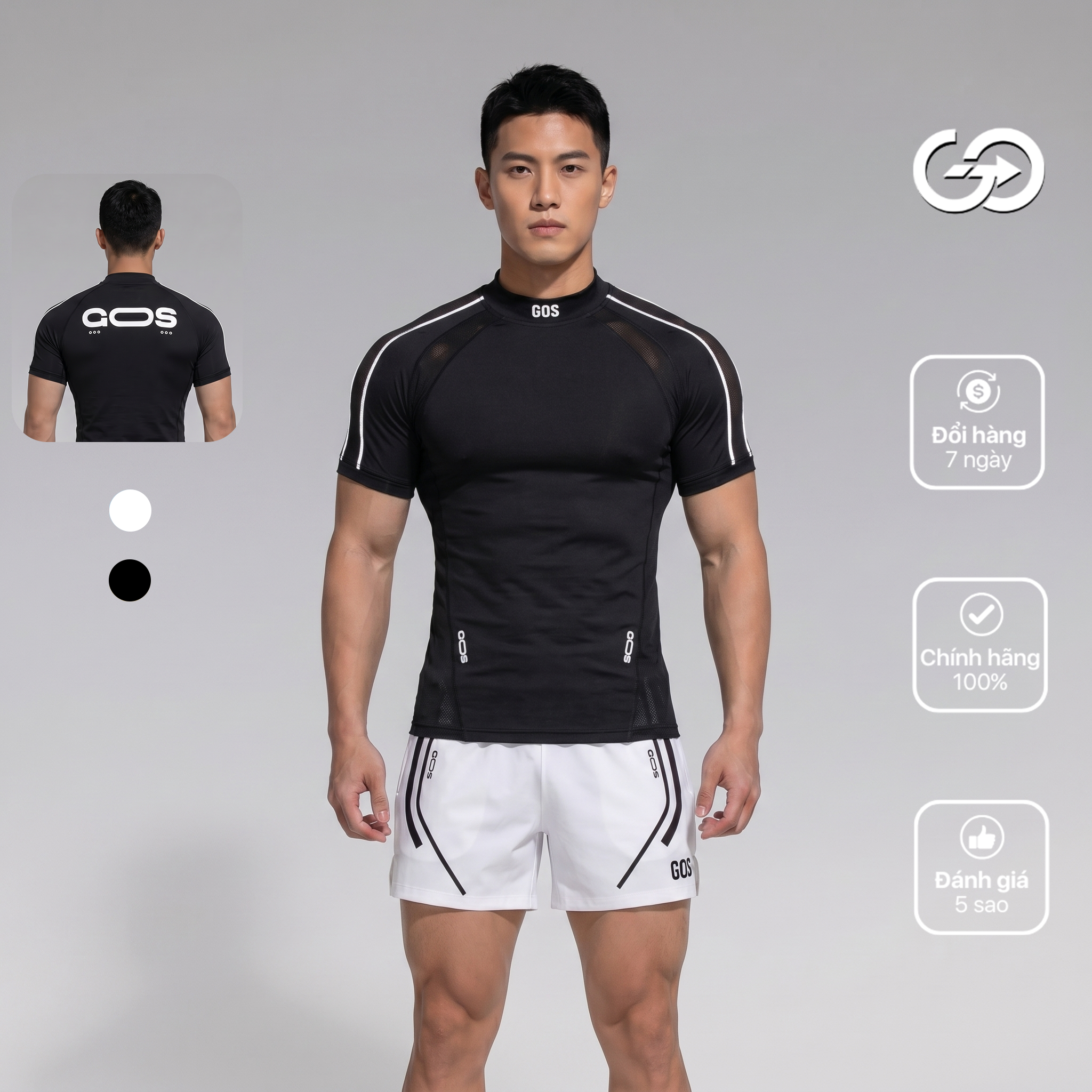 Áo thể thao nam GOS Ares S23 (SIÊU ÔM) | Form BodyFit Tôn Dáng