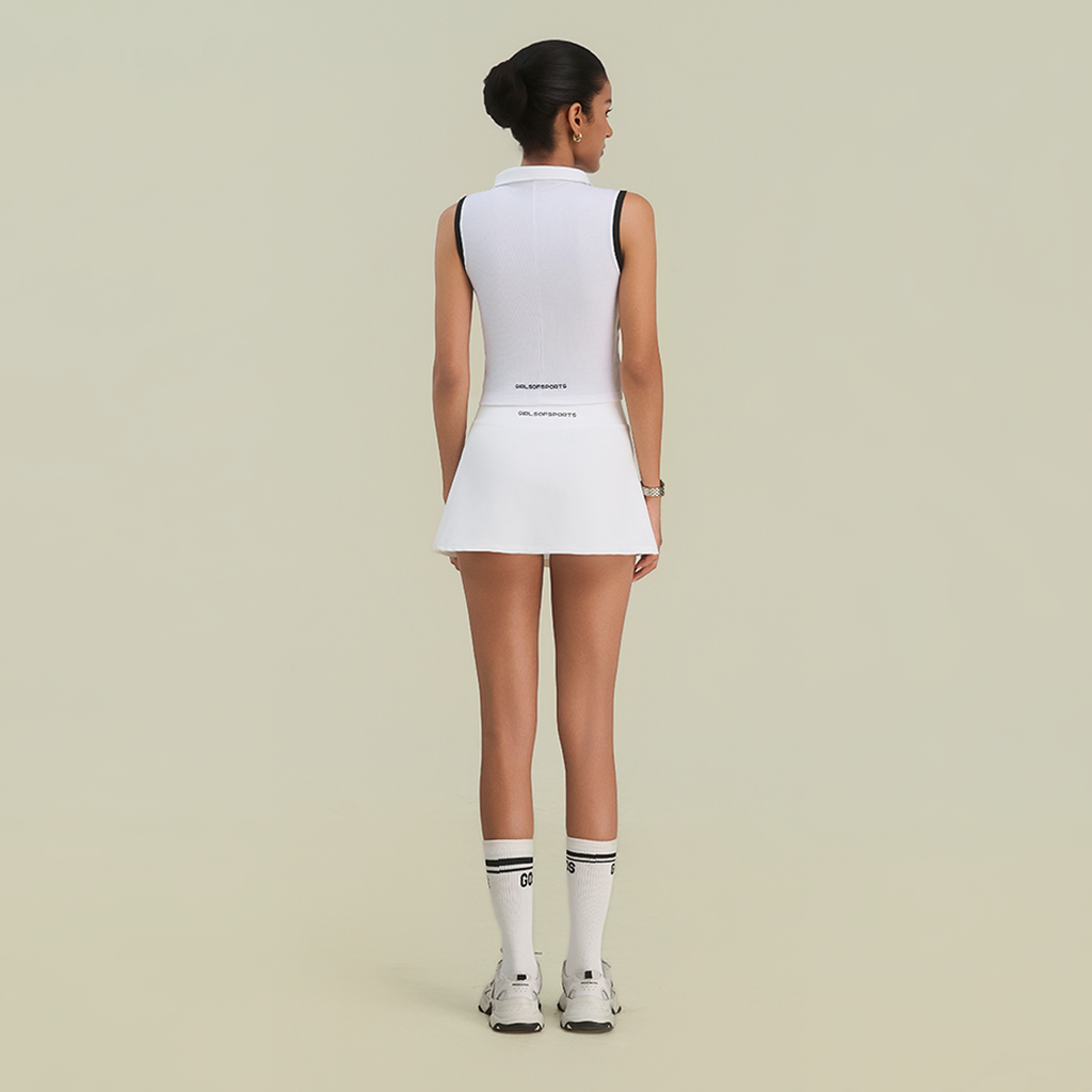 Áo Polo ba lỗ thể thao nữ GOS Colette Polo Top Thun Gân Sát Nách Girlsofsports | Tập Pickleball Tennis Golf Cầu Lông