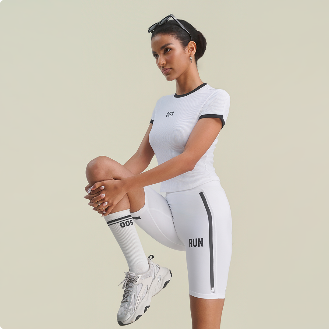 Áo ngắn tay GOS Soft Tee thun gân thể thao nữ cổ tròn Girlsofsports | Dáng ôm co giãn Tập Gym Yoga Pilates