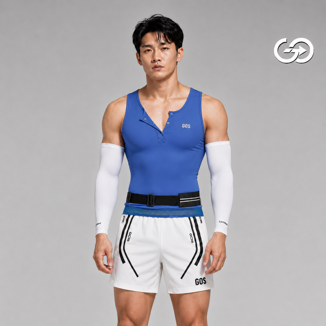Áo thể thao ba lỗ cúc bấm GOS Snap Pack S24 Siêu Ôm