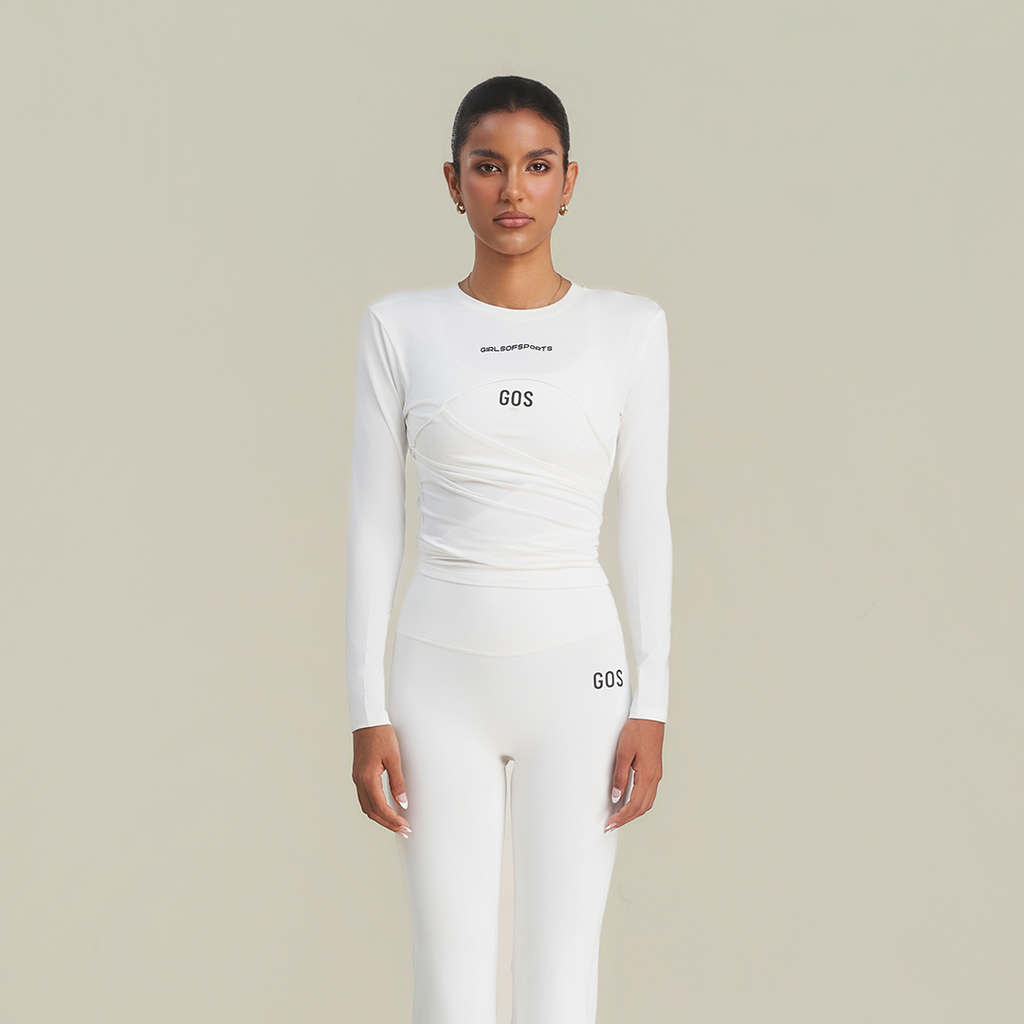 Áo khoác dài tay thể thao GOS Twist Wrap Top mặc 2 mặt cột dây Girlsofsports | Tập Gym Yoga Pilates