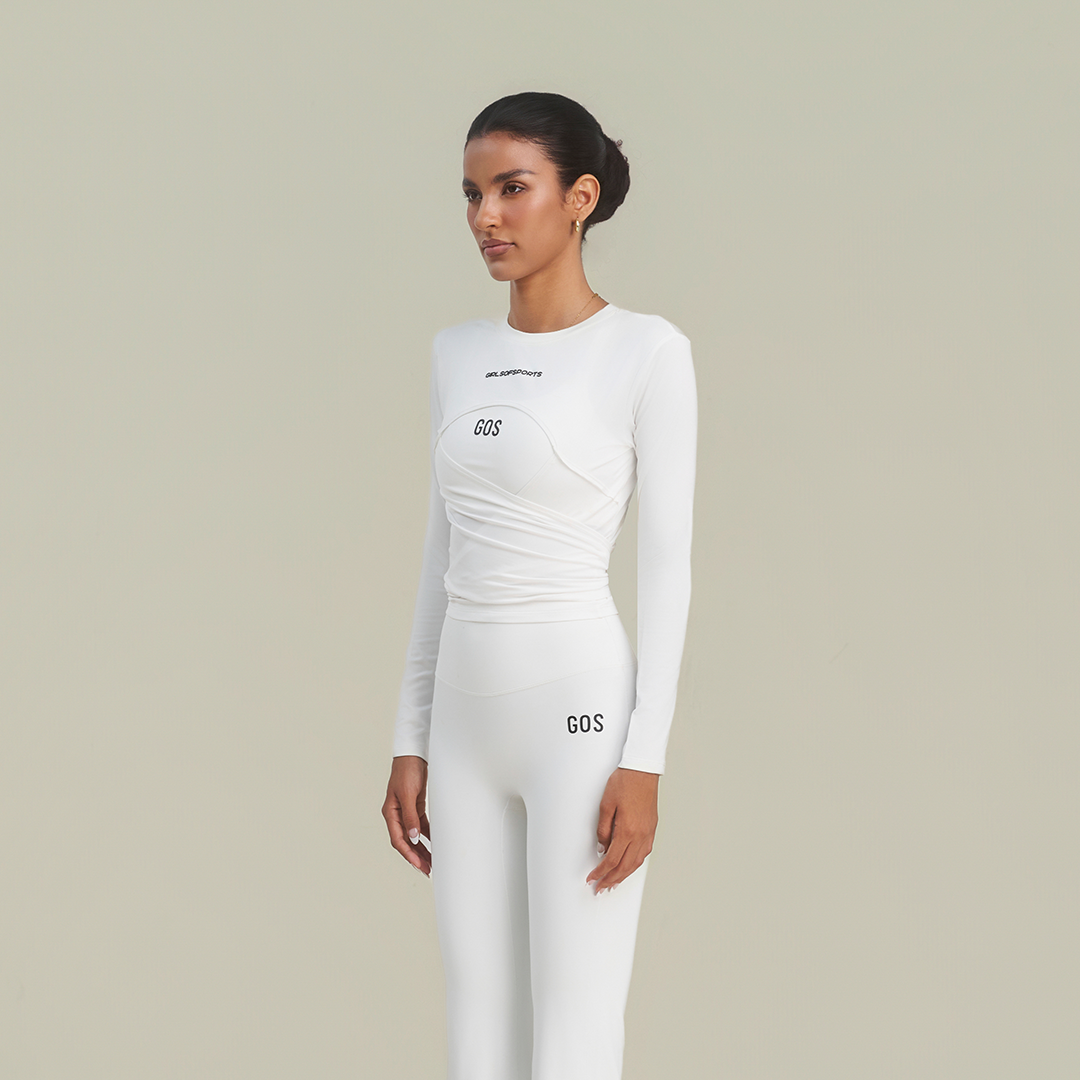 Áo khoác dài tay thể thao GOS Twist Wrap Top mặc 2 mặt cột dây Girlsofsports | Tập Gym Yoga Pilates