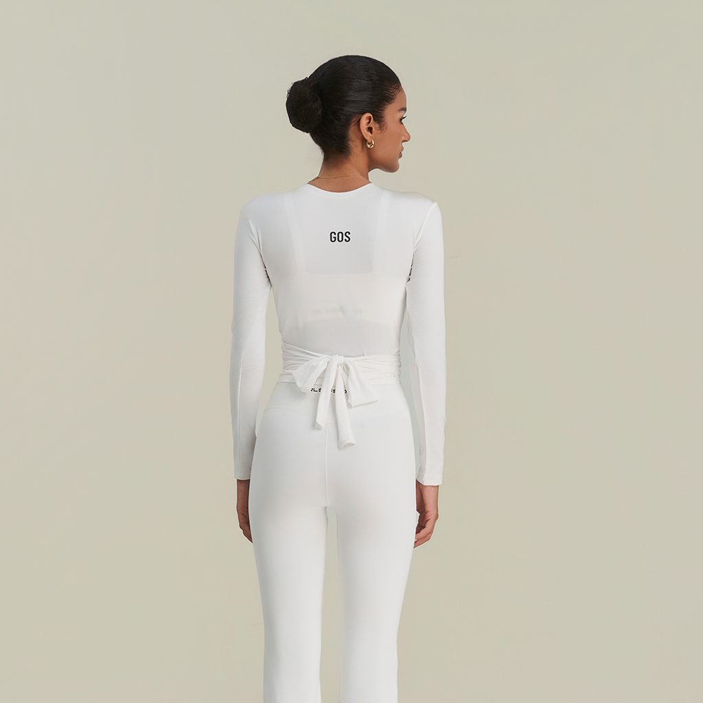 Áo khoác dài tay thể thao GOS Twist Wrap Top mặc 2 mặt cột dây Girlsofsports | Tập Gym Yoga Pilates