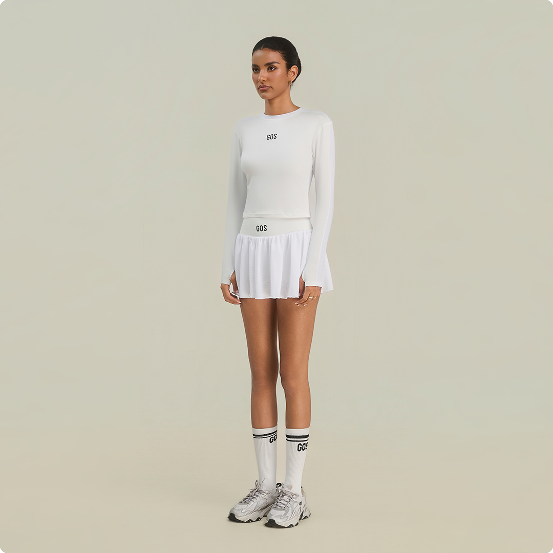 Áo dài tay thể thao nữ GOS Classic Longsleeves Girlsofsports | Dáng croptop có xỏ ngón tiện lợi Tập Gym Yoga Tennis Đạp Xe
