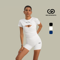 Áo khoác thể thao GOS Ribbon Wrap Top ngắn tay mặc 2 mặt cột dây Girlsofsports | Tập Gym Yoga Pilates