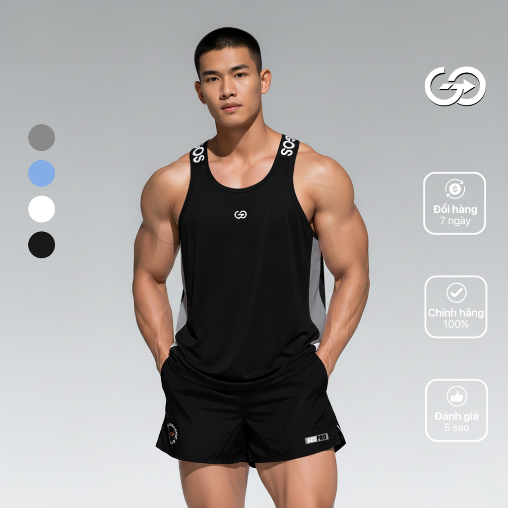 Áo Ba Lỗ Thể Thao GOS SIGNATURE S1 – Khoét Sâu Tôn Vai, Biểu Tượng Của Gym Culture