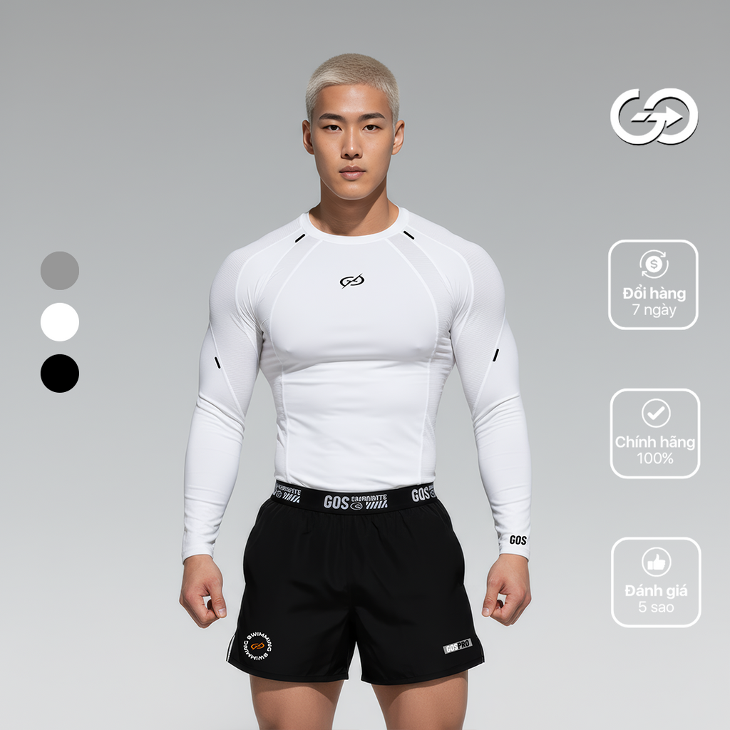 Áo thể thao dài tay GOS NovaSkin S22 (SIÊU ÔM) | Compression Fit Tôn Cơ Bắp & Định Hình Cơ Thể