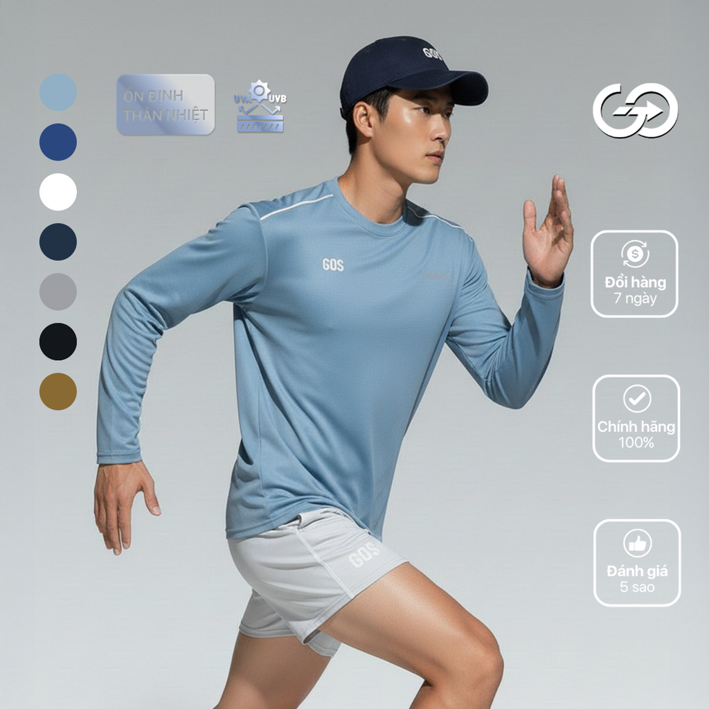 Áo thể thao dài tay giữ nhiệt GOS FreeForm S21 | STACOM ThermoTech - Co Giãn 4 Chiều, Ổn Định Thân Nhiệt