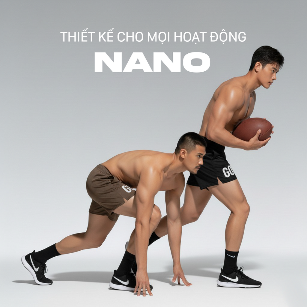 Quần thể thao nam GOS Nano E1 | Siêu Nhẹ - Co Giãn - Đa Năng Mọi Hoạt Động