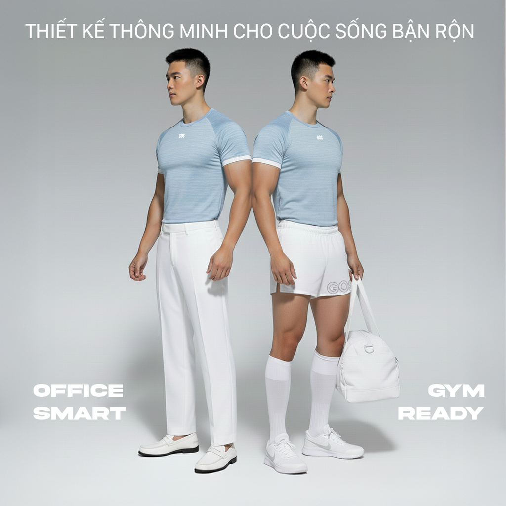 Áo thể thao gym ôm body nam GOS CodeLine S21 (Thun Dệt Kim) | Body Sculpt Fit Tôn Dáng Chuẩn V-Taper