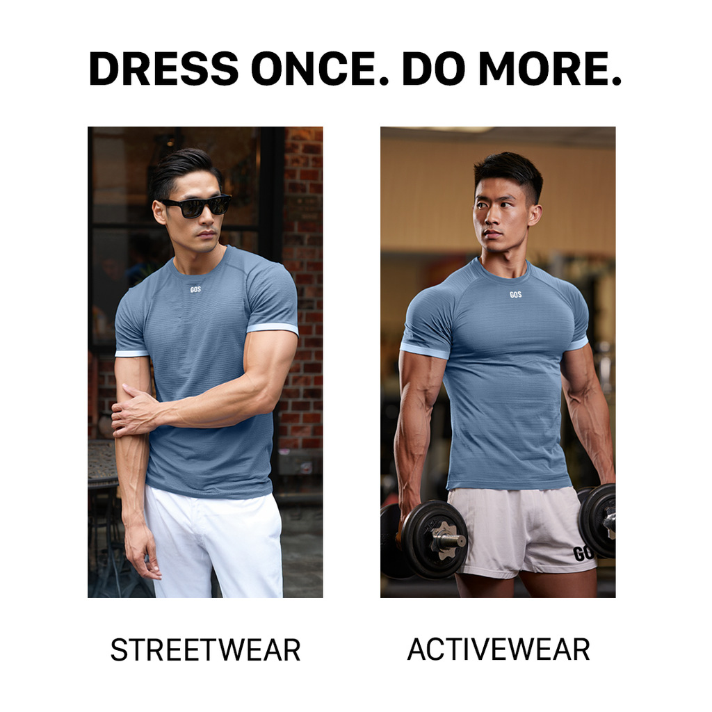 Áo thể thao gym ôm body nam GOS CodeLine S21 (Thun Dệt Kim) | Body Sculpt Fit Tôn Dáng Chuẩn V-Taper