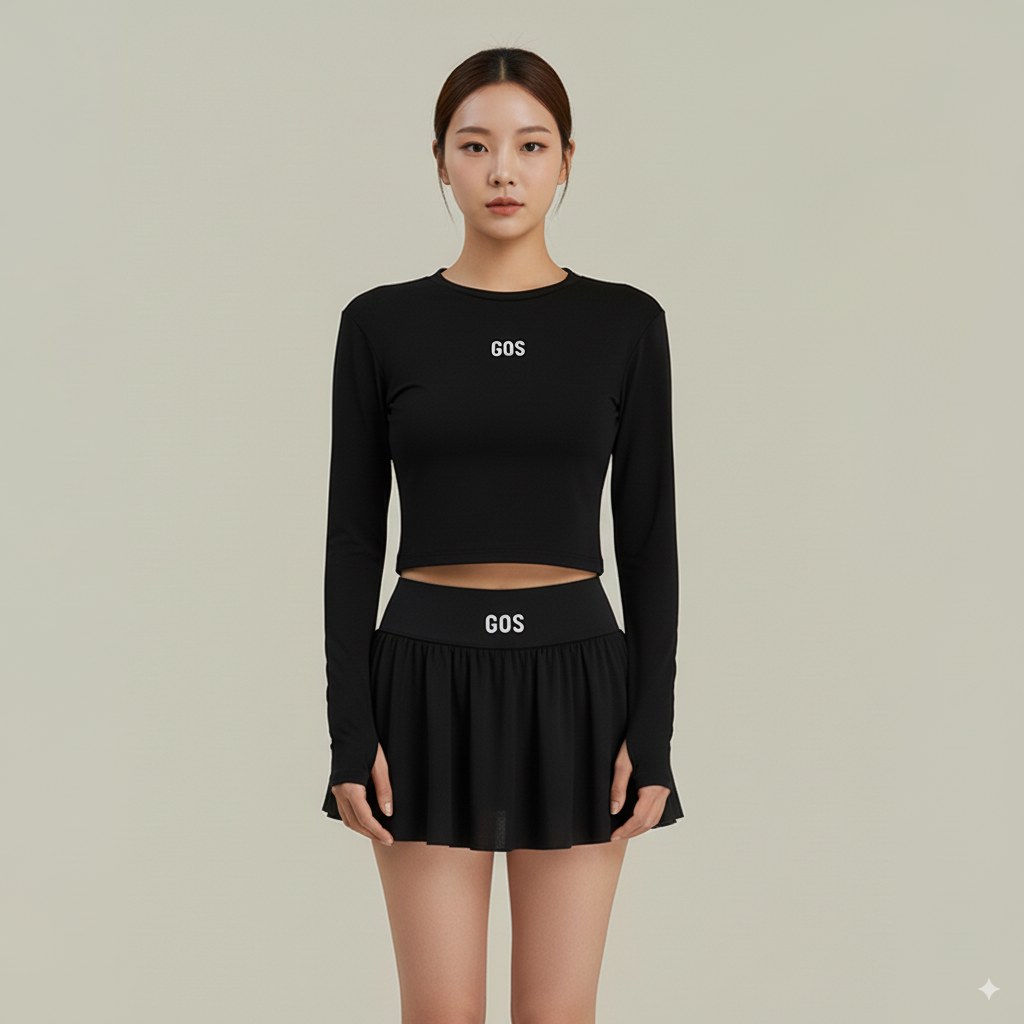 Áo dài tay thể thao nữ GOS Classic Longsleeves Girlsofsports | Dáng croptop có xỏ ngón tiện lợi Tập Gym Yoga Tennis Đạp Xe