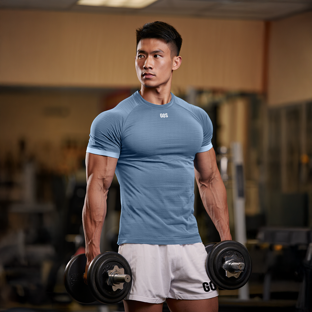 Áo thể thao gym ôm body nam GOS CodeLine S21 (Thun Dệt Kim) | Body Sculpt Fit Tôn Dáng Chuẩn V-Taper