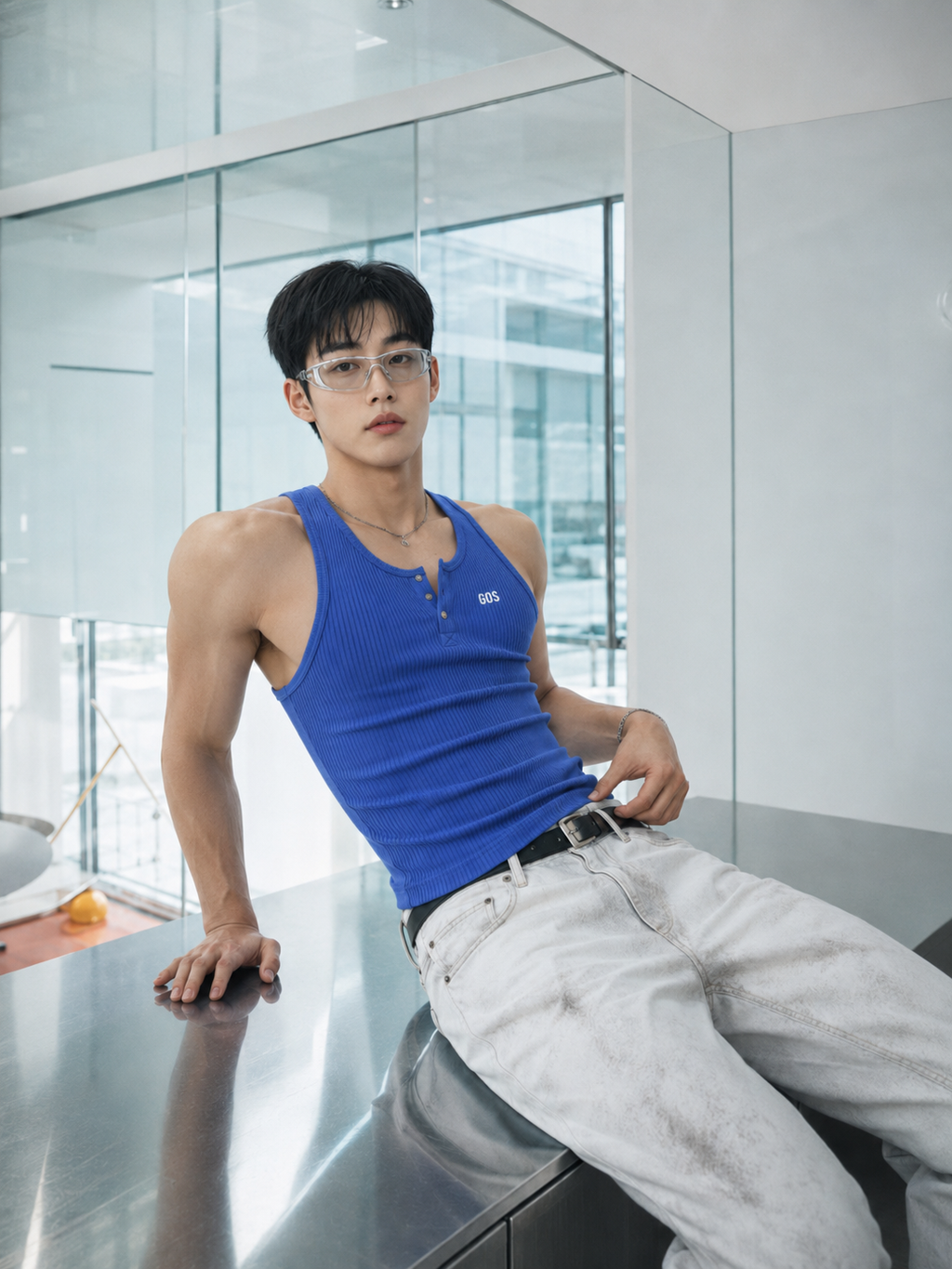 Áo thể thao ba lỗ cúc bấm GOS Snap Pack S24 Siêu Ôm
