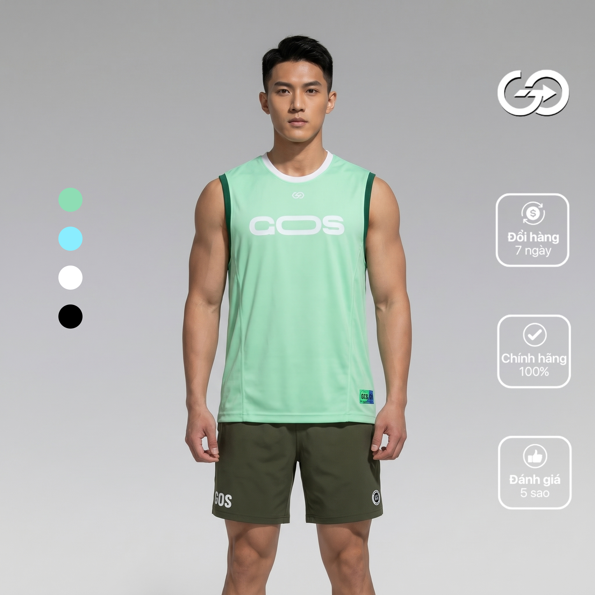 Áo thể thao ba lỗ phom rộng GOS Loki S23 | Thoải mái - Thoáng khí - Tôn dáng