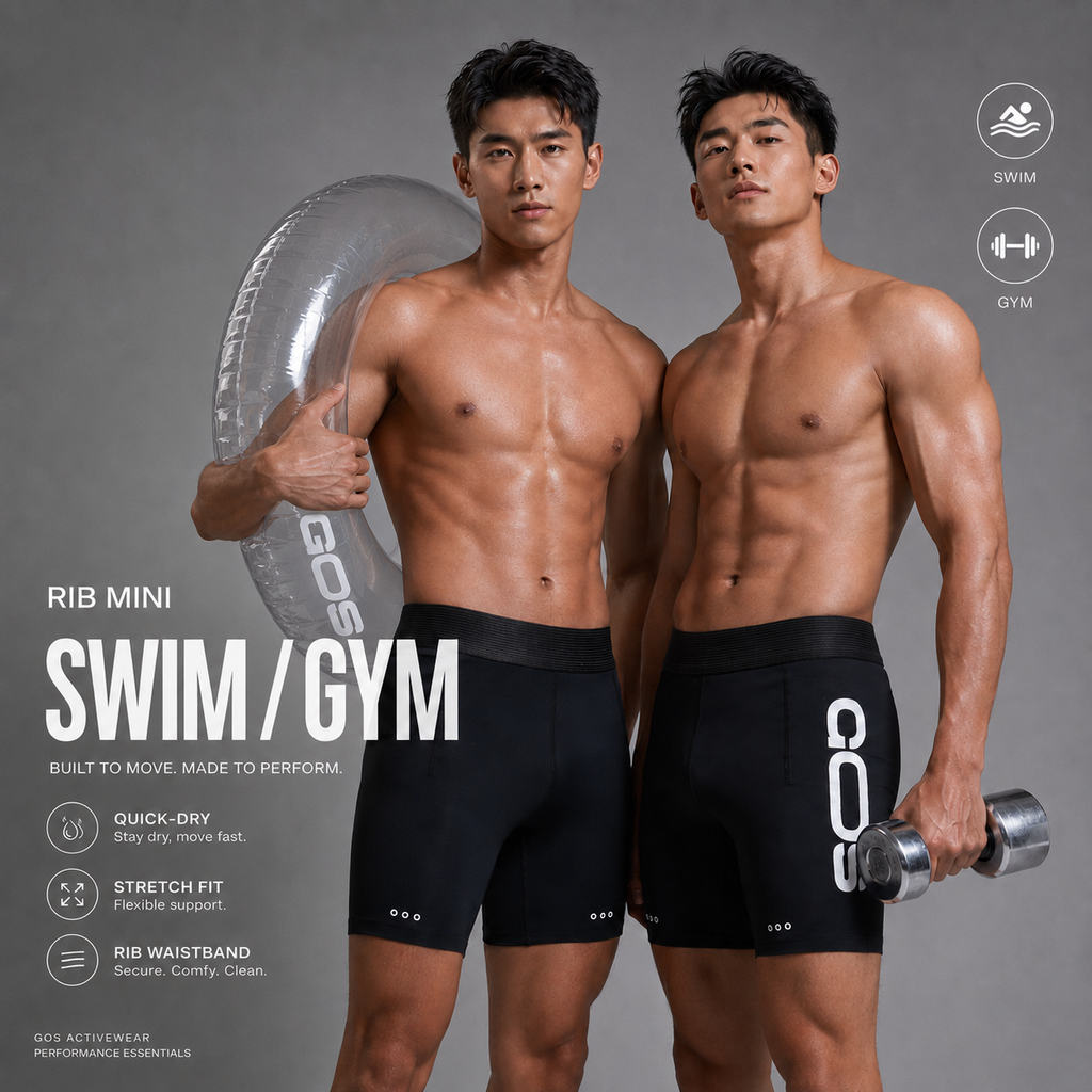 Quần Thể Thao Nam GOS Legging Rib Mini S24 – Một Chiếc Quần, Hai Hiệu Năng: Gym & Swim