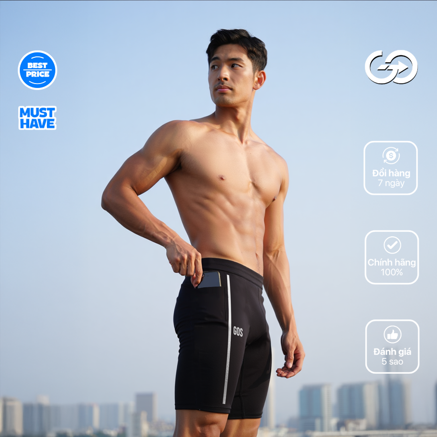 Quần Thể Thao Chạy Bộ Nam GOS Legging UltraRun S19 – Bứt Tốc Mọi Giới Hạn