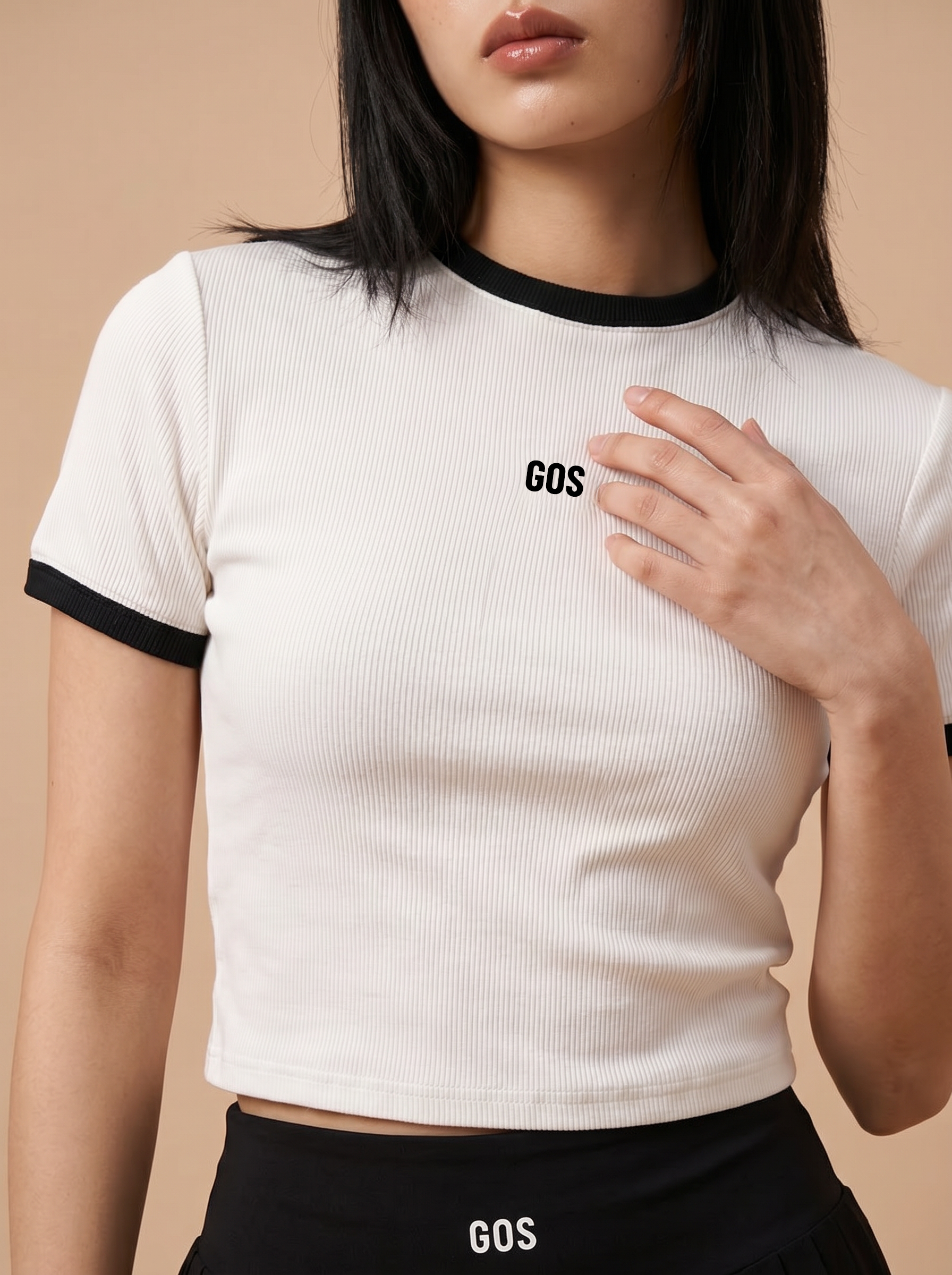 Áo ngắn tay GOS Soft Tee thun gân thể thao nữ cổ tròn Girlsofsports | Dáng ôm co giãn Tập Gym Yoga Pilates