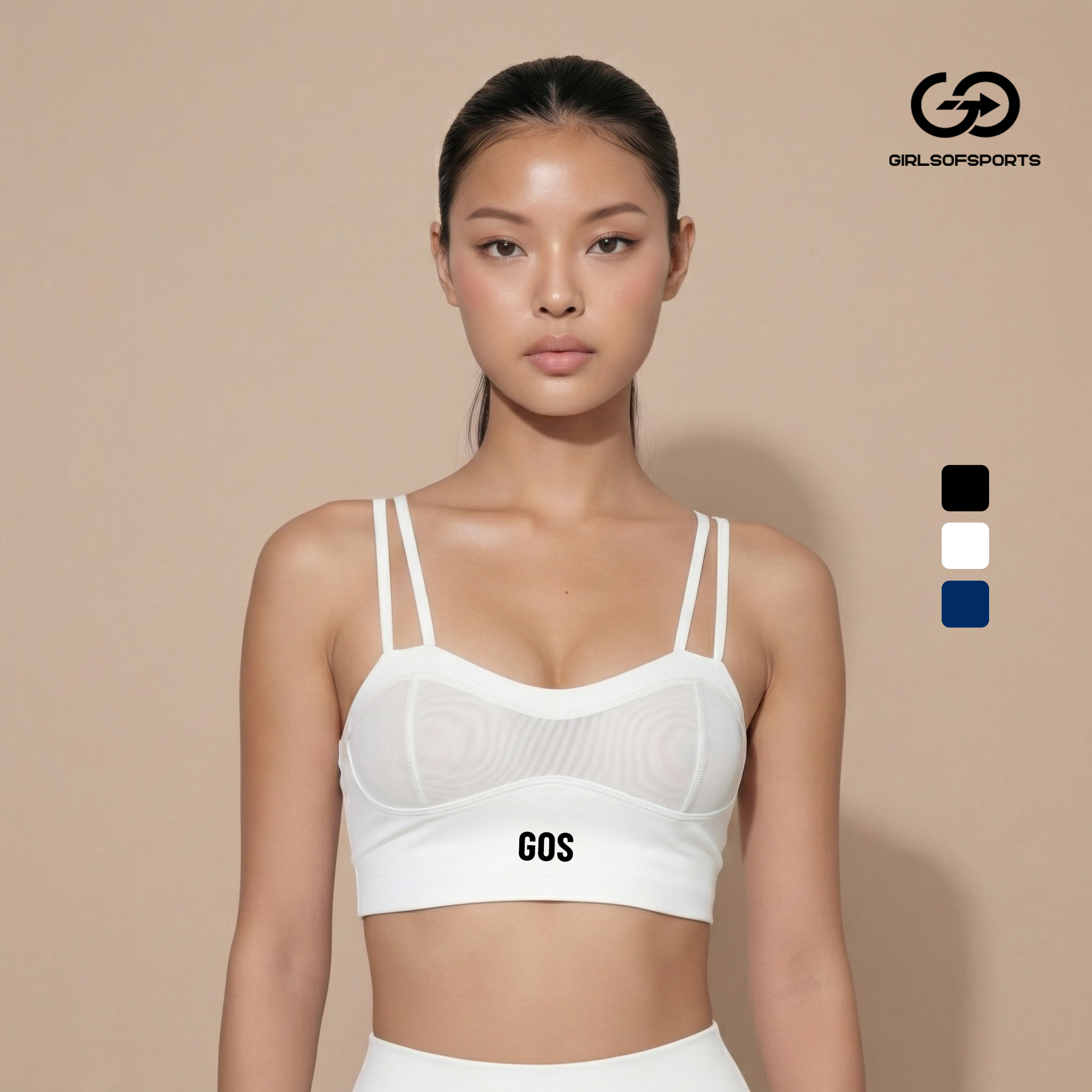 Áo Bra thể thao nữ GOS Vera Bra 2 Dây mảnh phối lưới nâng v2 có mút Girlsofsports | Tập Gym Yoga Pilates