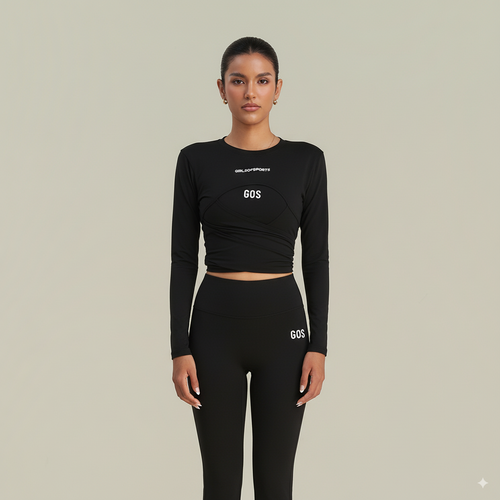 Áo khoác dài tay thể thao GOS Twist Wrap Top mặc 2 mặt cột dây Girlsofsports | Tập Gym Yoga Pilates